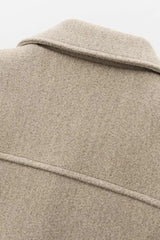 Zipper Pocket Lapel Short Jacket