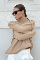 Colorblock Turtleneck Knit Sweater