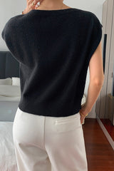 Casual Short Sleeve Knit Sweater