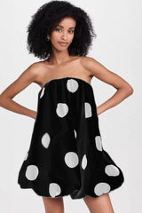Sexy Polka Dot Strapless Bodycon Mini Dress
