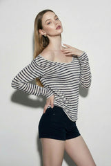 Striped Off Shoulder Cover Up