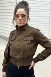 Industrial Ribbed Denim Jacket