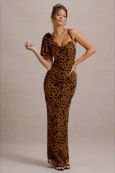 Leopard Print Slip Maxi Birthday Dress