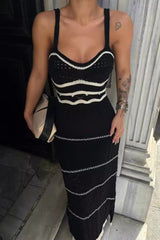 Knit Sleeveless Split Work Dress