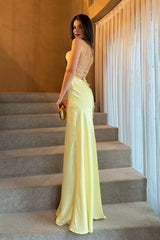 Belted Backless Sexy Maxi Silk Dress