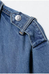 Belted Patchwork Denim Jacket