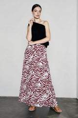 Elegant Zebra Print Umbrella Vacation Skirt