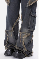 High Waist Wide Leg Workwear Jeans