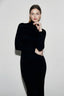 DressBetty - 2024 Elegant Spring Turtleneck Knitted Ribbed Sheath Midi Bodycon Dress