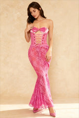 Lace-up Backless Bodycon Maxi Dress