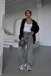 Washed Straight Leg High Waist Jeans