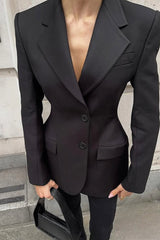 Elegant Fitted Single-Button Blazer