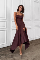 Elegant Split Bodycon Long Mesh Strapless Formal Dress
