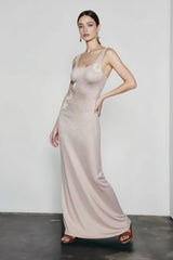 Crew Neck Sleeveless Knit Bodycon Maxi Vacation Dress