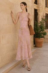 Elegant Chic Slim Waist Long Floral Dress