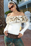 Faux Fur Off Shoulder Long Sleeve T-Shirt