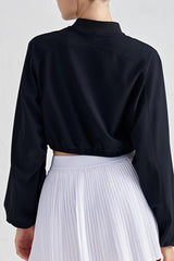 Cropped Zip-Up Athletic Jacket