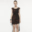 Two-piece Print Eyelet Webbing Drawstring Gothic Daily Small Gothic Dress