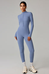 Slim Fleece Lined Thermal Running Outdoor Jumpsuit