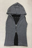 Striped Studded Sleeveless Zip Up Hoodie