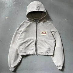 Embroidered Patch Loose Hoodie