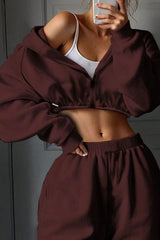 Sporty Crewneck Sweatpants Activewear Set