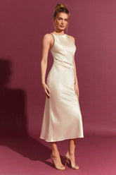 Satin Bodycon Maxi Silk Dress