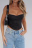 Lace-Up Bandeau Strap Crop Top