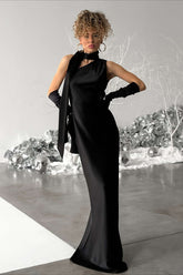 One Shoulder Fitted Silk Dress