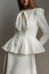 Sequin Tweed Bodycon Skirt Tweed Suit Set