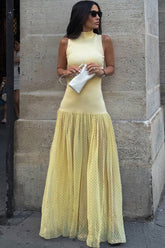 Polka Dot Patchwork Maxi Dress