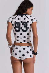 Number Print Fitted Tee Two Pieces Set
