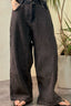 Striped Color Block Drawstring Loose Wide Leg Straight Jeans