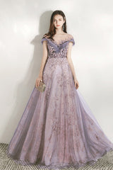 V Neck Beaded Ball Gown Prom Dress