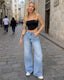 Casual High Waist Washed Straight Jeans