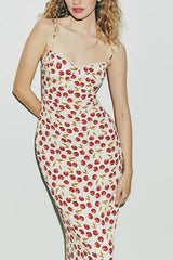 Cherry Blossom Split Maxi Floral Dress