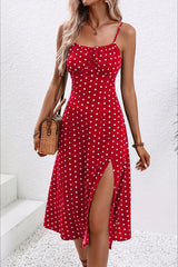 Spaghetti Strap Slit Floral Dress