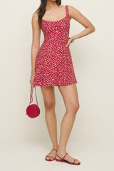 Sexy Floral Square Neck Work Dress