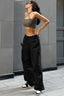 Drawstring Waist Slimmed Simple Loose Cargo Pants