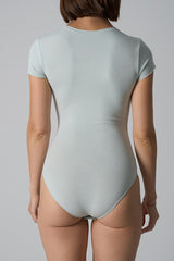 Crew Neck Short Sleeve Bodycon Slim Bodysuit