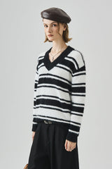 Loose Fit V Neck Knit Sweater
