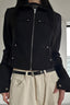 Studded Notch Collar Zip Jacket
