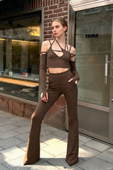 Phased Out Cut Out Cropped Top