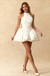 High Waist Bubble Mini Dress