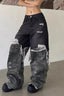 Camouflage Patchwork Baggy Wide-Leg Jeans