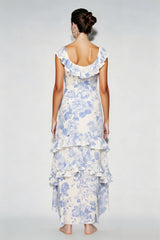 Elegant Ruffle Floral Dress