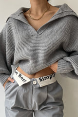 Long Sleeve Collar Knit Sweater