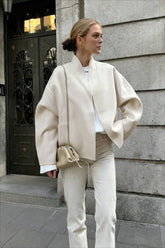 Solid Stand Graceful Collar Coat