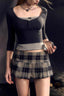 Plaid Low Waist A line Mini Skirt
