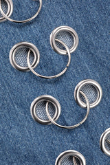 Metal Hole Hollow Out Straight Jeans